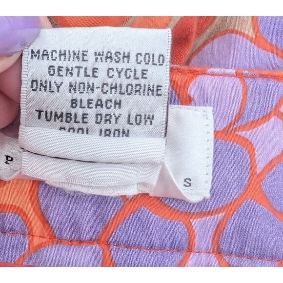 Talbots Petites Stretch Vtg Ankle Capri Floral Colorful Side Zip Pants Size 6 - Picture 4 of 9